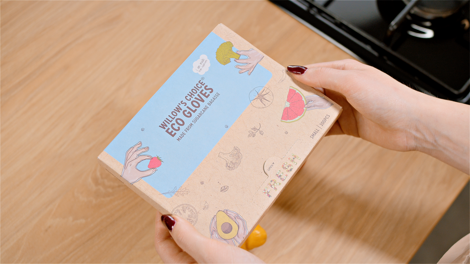 Eco Food Gloves | Made from Sugarcane Plant Based Material | Vegan, Recyclable, BPA Free (100pcs, Small Size)