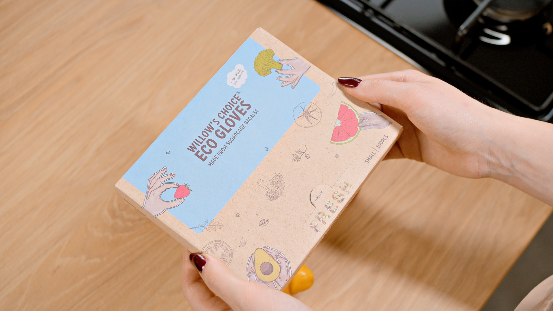 Eco Food Gloves | Made from Sugarcane Plant Based Material | Vegan, Recyclable, BPA Free (100pcs, Small Size)