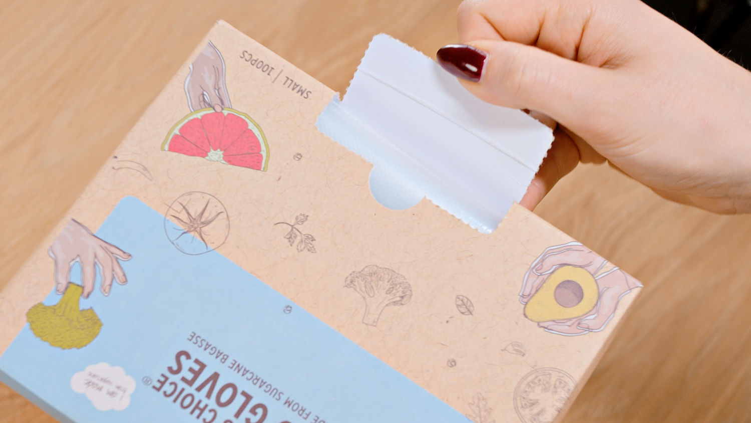 Eco Food Gloves | Made from Sugarcane Plant Based Material | Vegan, Recyclable, BPA Free (100pcs, Small Size)